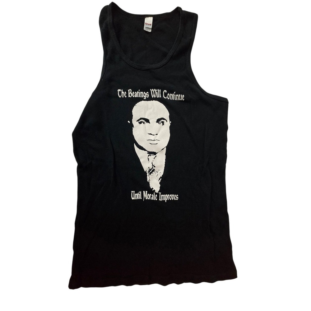 Al Capone "The Beatings Will Continue" Tank Top - Royal Apparel XL Made in USA